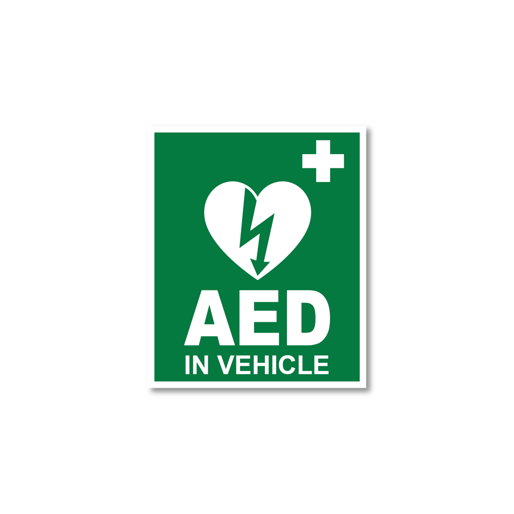 AED IN VEHICLE WINDOW STICKER