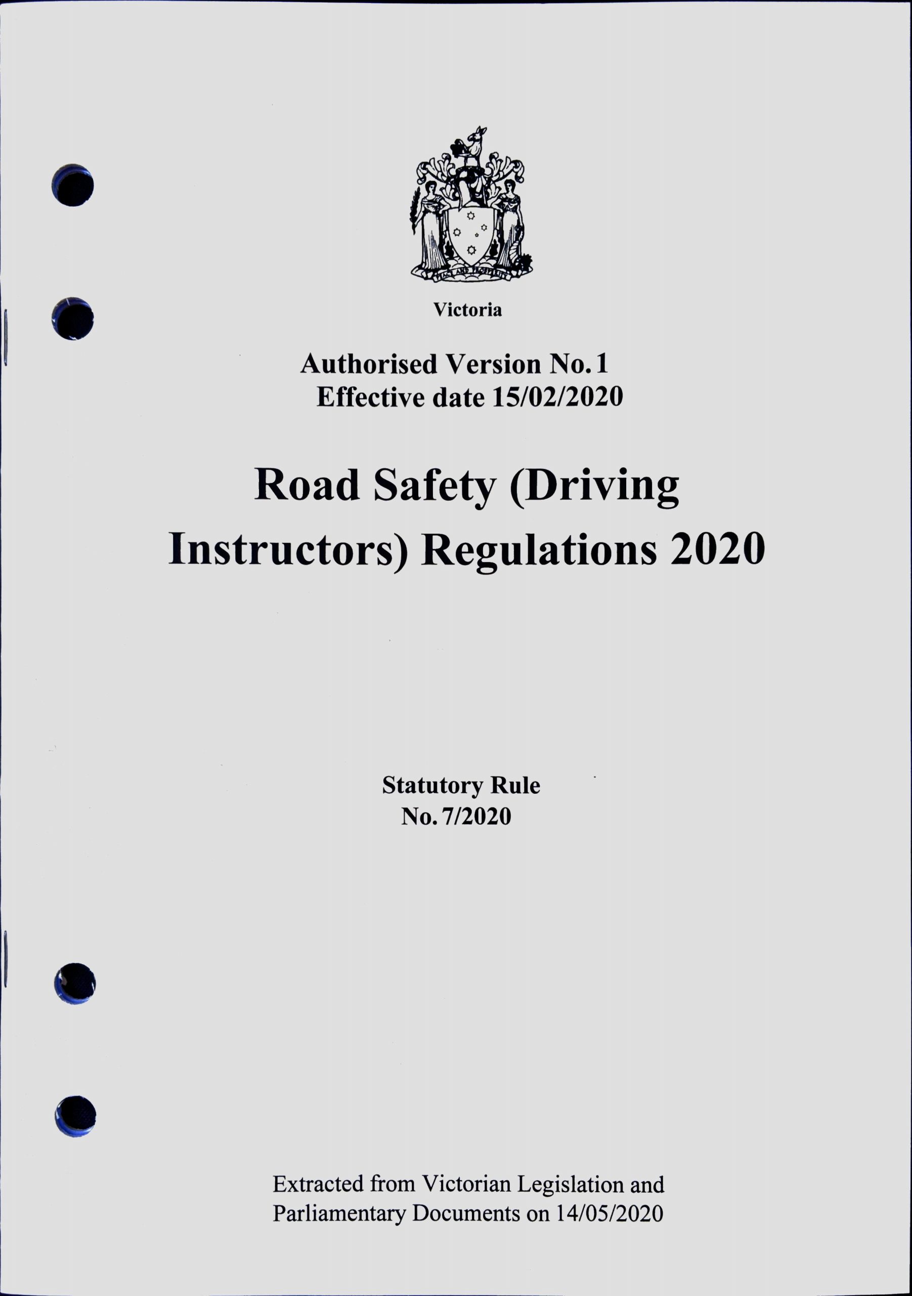 Road Safety (Driving Instructor) Regulations - Latest Version